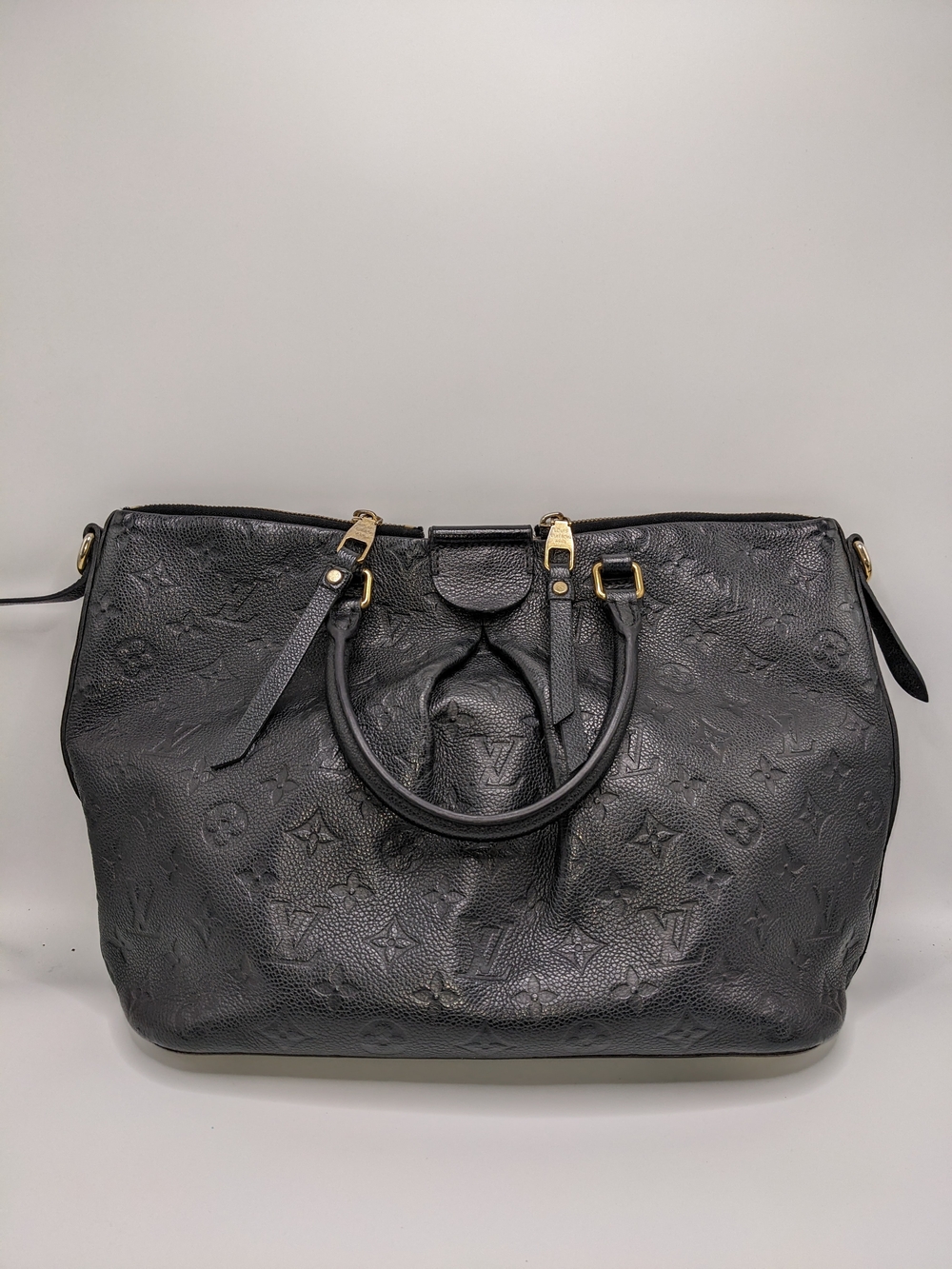 Louis Vuitton Mazarine MM Noir Black Monogram Empreinte Leather Bag